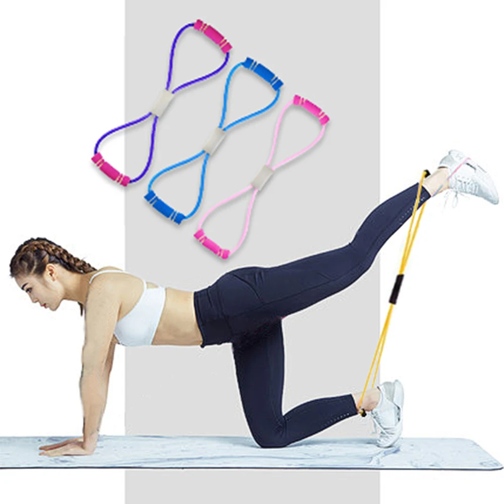 Горячая резинка для йоги фитнес сопротивление 8 слов грудь канат эспандер