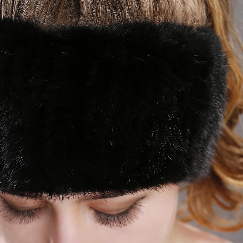 2019 Women Real Fur Handmade Stretch Scarf Knit Genuine mink Headbands Girls Natural Ring Cowl Snood Scarves Winter | Аксессуары для