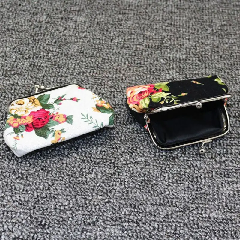 Маленький кошелек элегантный женский ткань цветочный держатель для карт