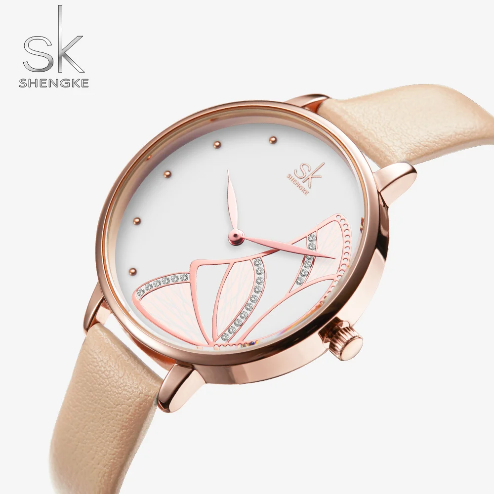 

SK новые женские роскошные брендовые часы простые Кварцевые женские наручные часы SHENGKE модные повседневные наручные часы женские часы reloj ...