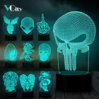 VCity Хэллоуин Декор в виде орла черепа, пришельца, 3D Ночной светильник светодиодный настольная лампа светодиодный USB RGB настроение многоцветный Luminaria игрушки и подарки для детей