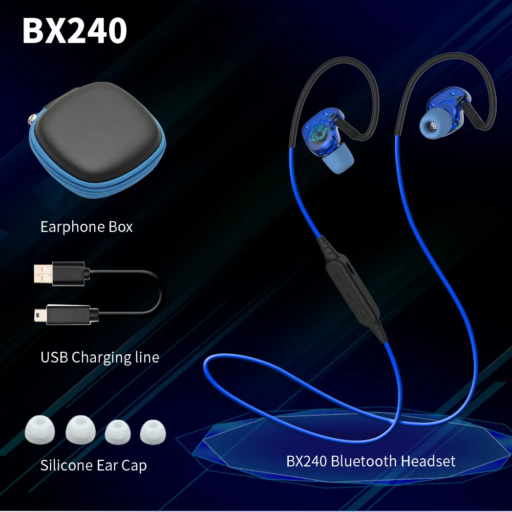 Bluetooth Наушники Спорт стерео Беспроводной наушники с микрофоном IPX5