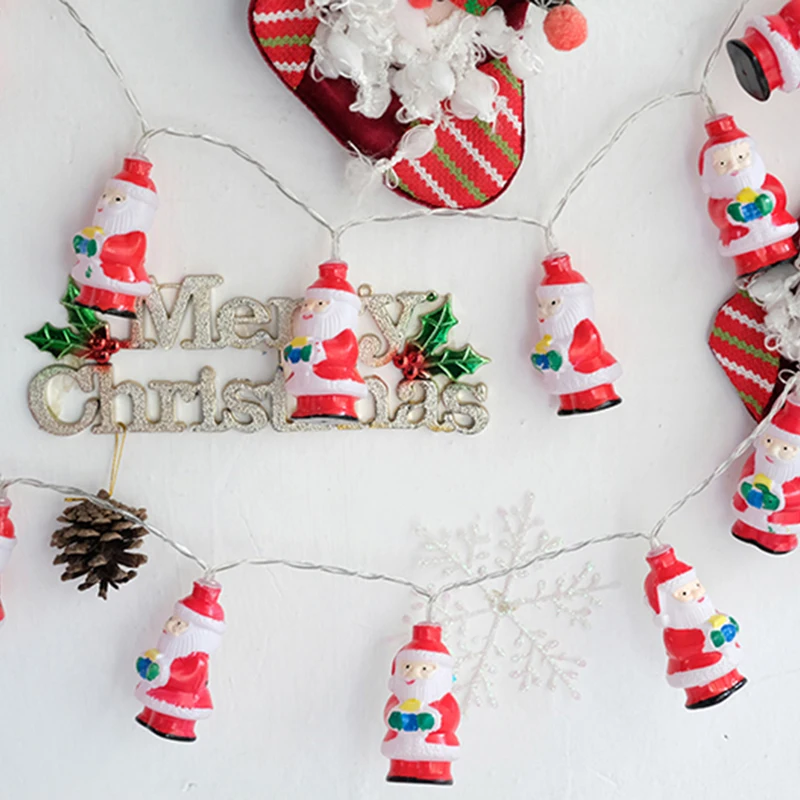 

Hot LED Snowflake Strings Santa Claus String Lights Battery Lights Store Arrangement Lantern Outdoor Christmas Decorative Lights