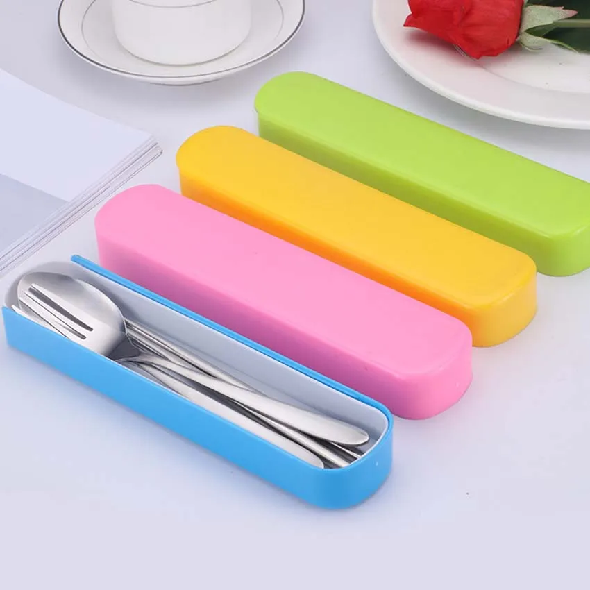 1 комплект Портативный дорожная детская вилка ложка посуда столовые сервизы для