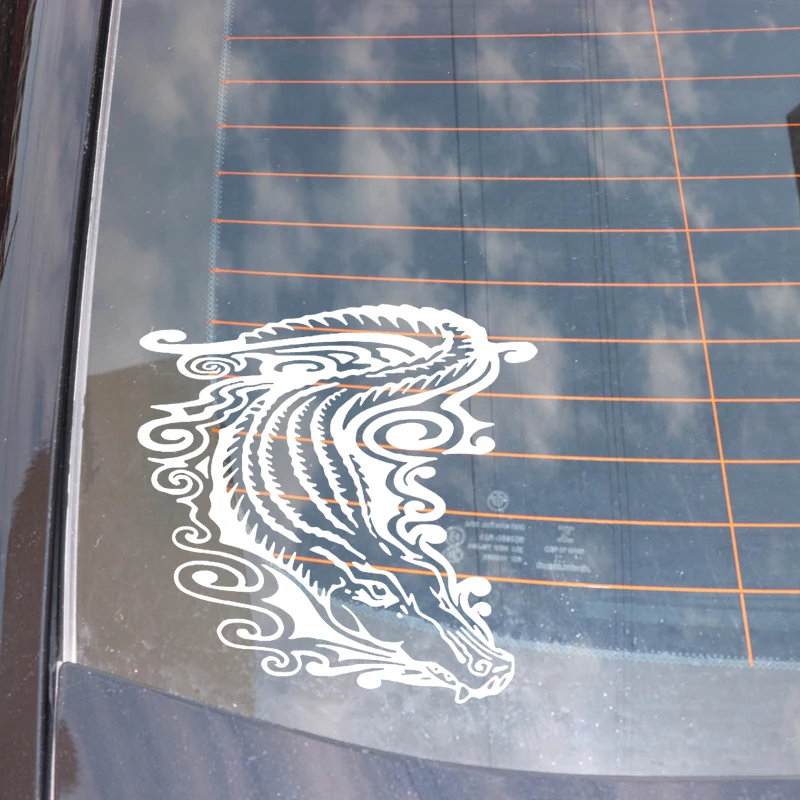 

YJZT 17CM*17.2CM Crocodile In Water Decor Car Stickers Car Trunk Vinyl Decla Accessories Black/Silver C4-1450