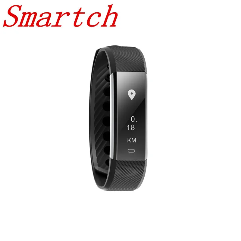 Смарт-браслет Smartch ID115 HR с Bluetooth пульсометром фитнес-трекером шагомером