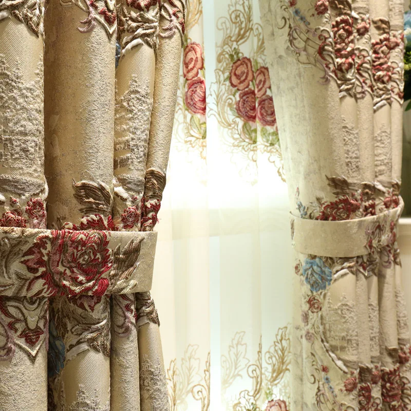 

4D embossed high precision Embroidered Blackout Curtains for the Bedroom Roman Curtains for the Kitchen Window Curtains Drapes