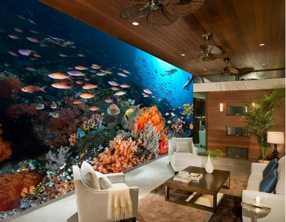 Настенная фотография обои Коралловая морская рыба пользовательские 3d фото