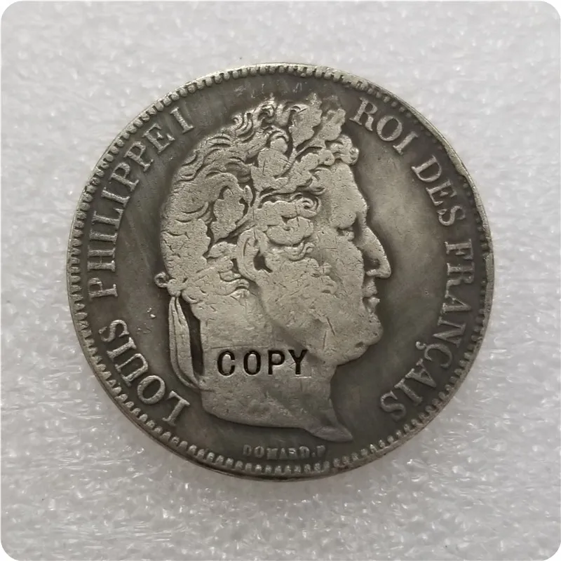 1839 W Франция памятные монеты с 5 искусственными монетами копия эмблема