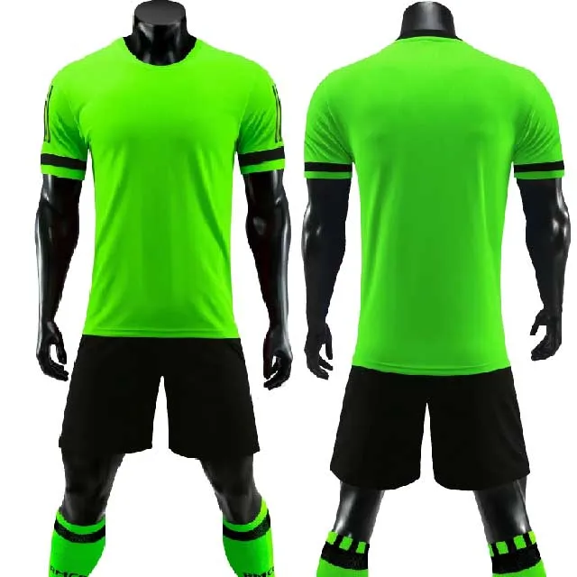 green Пользовательские взрослые футбольные майки набор Униформа Футбольная экипировка дешевая дышащая футбольная короткая рубашка Униформа спортивный костюм - Цвет: green