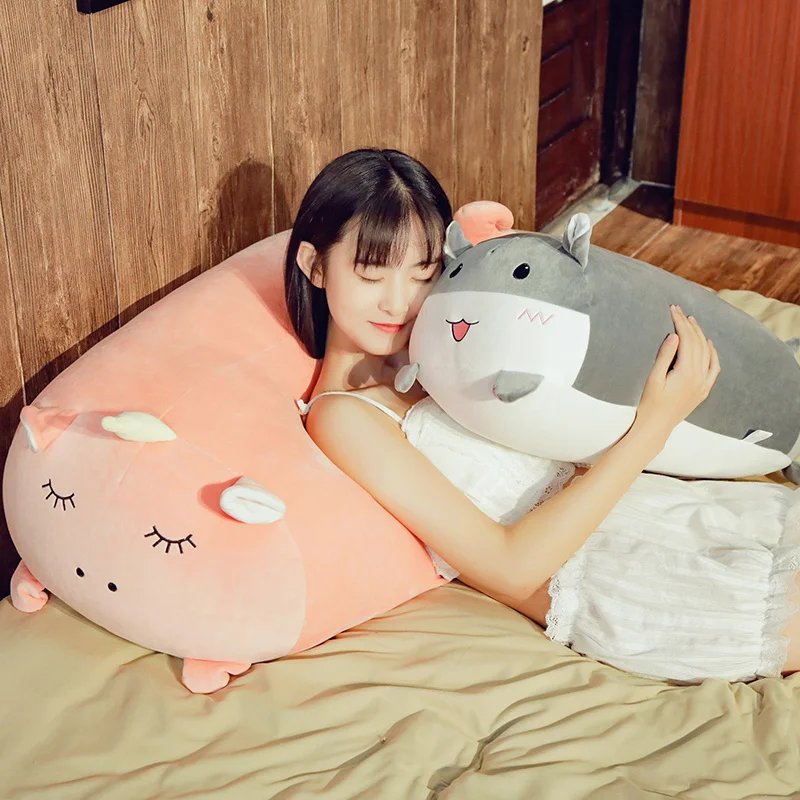 

50-90cm Animals Pillow Sofa Cushion Stuffed Plush Pig/Cat/Dog/Frog Pillow Toys for Children Girls Birthday Gift
