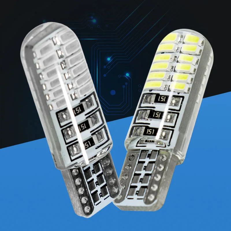 20 шт. новинка силиконовый чехол Super T10 W5W 192 168 24 SMD 4014 светодиодная Автомобильная