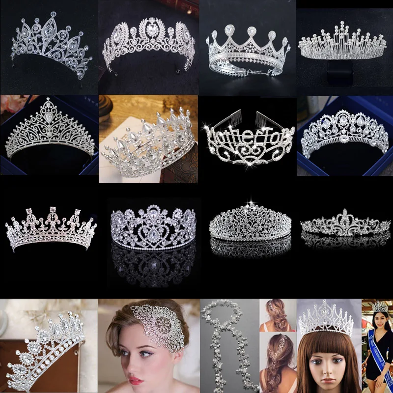 Диверсифицированная Серебристая Хрустальная корона модной короны Rainha Da Coroa Do