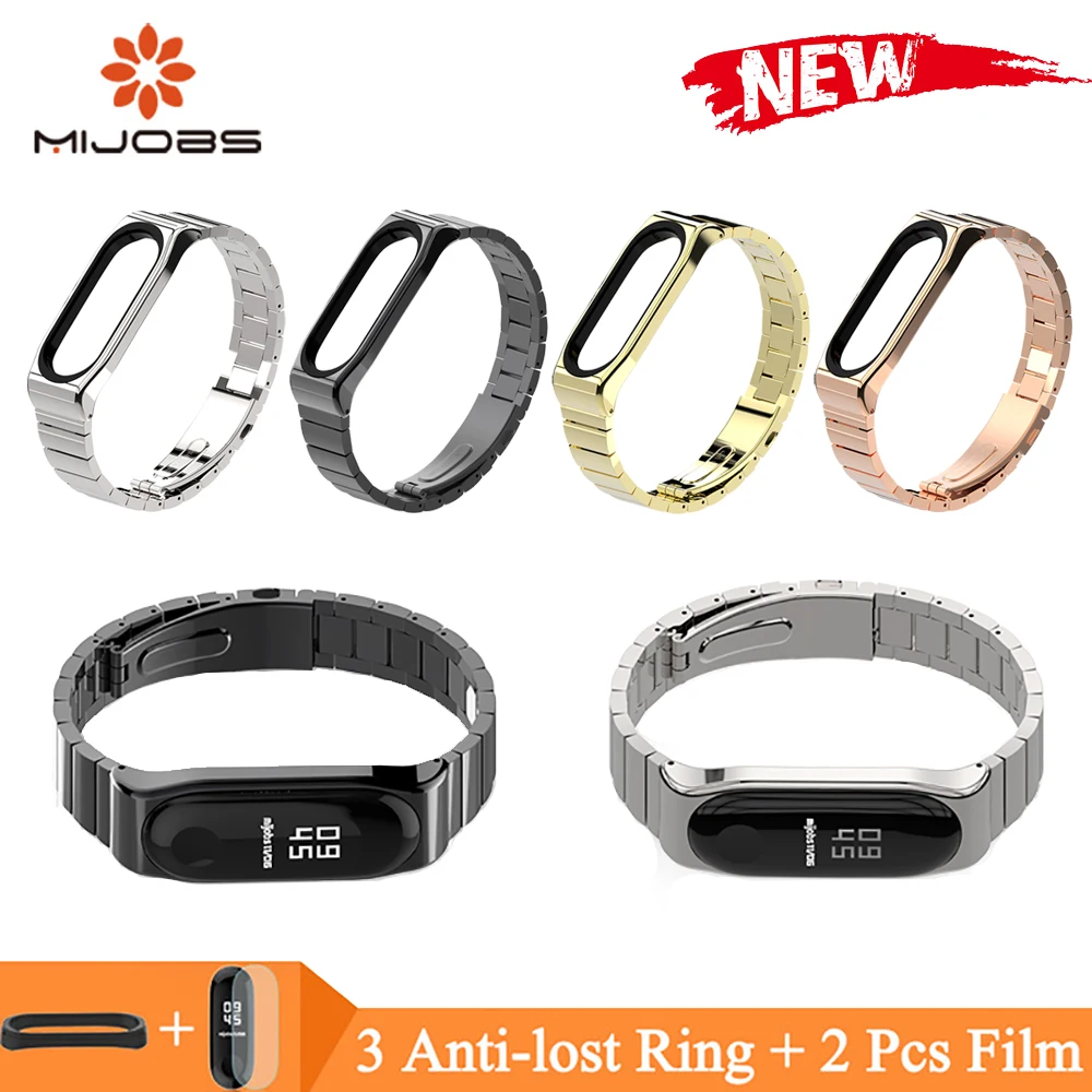 Металлический ремешок для Xiaomi Mi band 3 браслет из нержавеющей стали Band