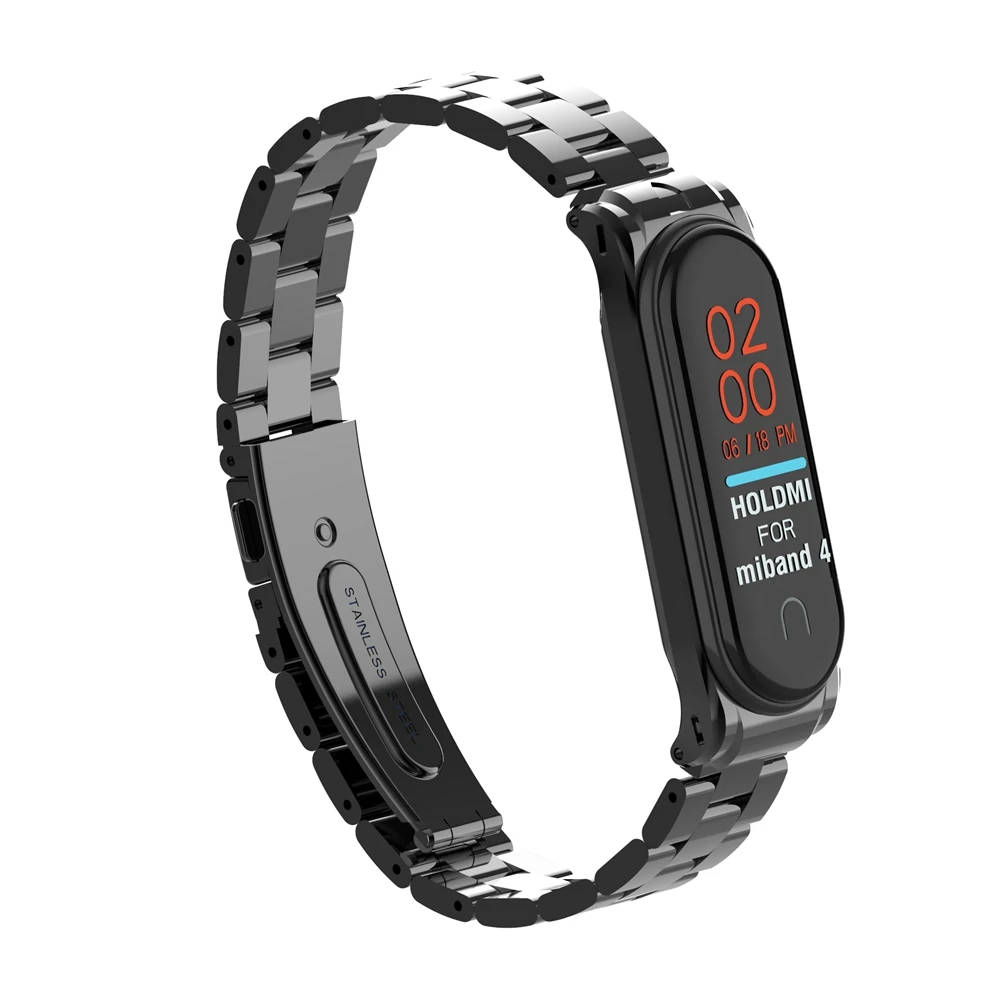 Роскошный ремешок из нержавеющей стали для mi Band 4, фитнес-трекер, модная металлическая пряжка для ремня, браслет, ремешок для Xiaomi mi, группа 4, смарт-аксессуар
