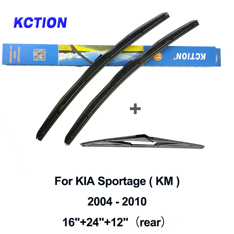 Front-rear Лобовое стекло Гибридный передний стеклоочистителя для KIA Sportage NB-7 км SL QL ветровое стекло заднего стеклоочистителя резиновые автомобильные аксессуары подходящий крючок - Color: Front-rear