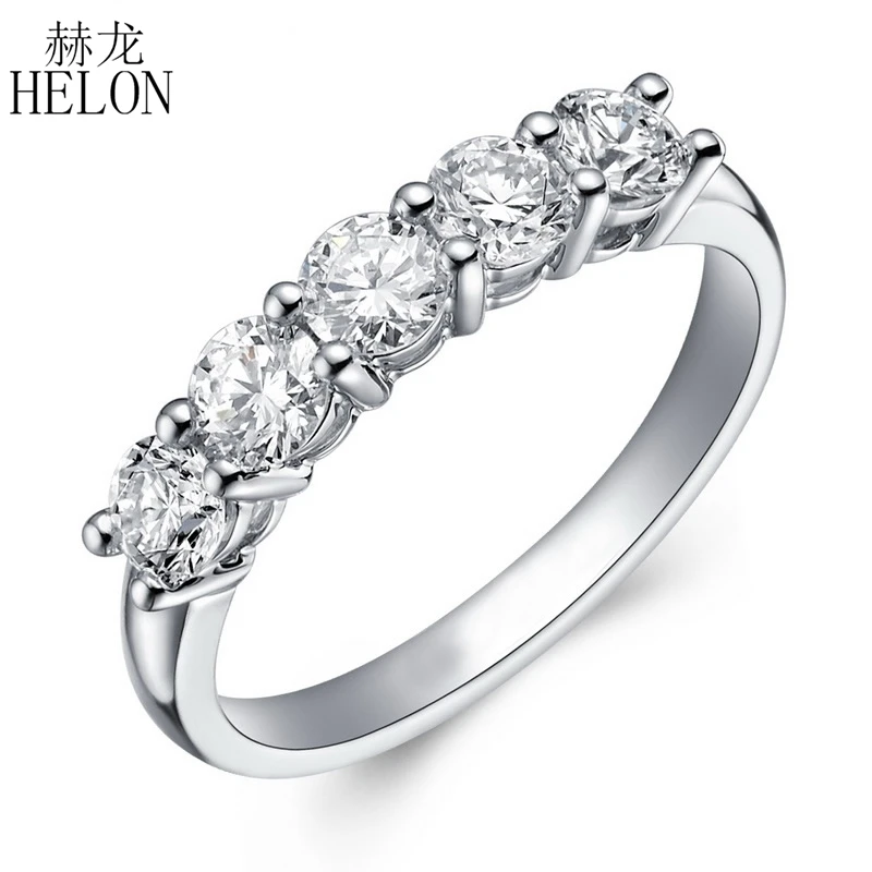 Женское кольцо с бриллиантом HELON Moissanite из стерлингового серебра 925 пробы 1 карат