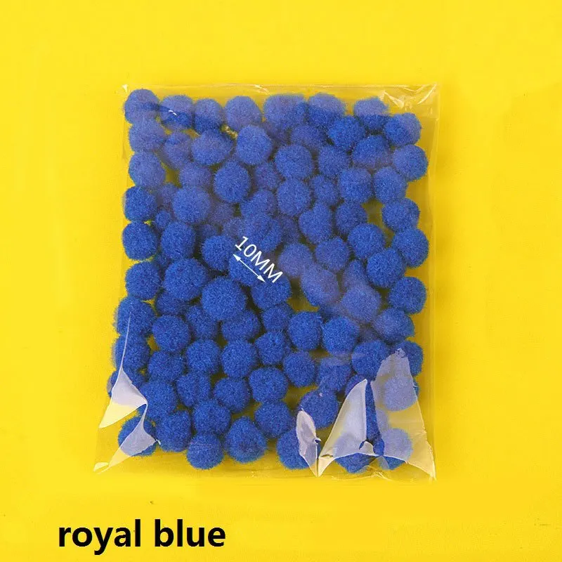 B13 royal blue 100 шт Многоцветный 10 мм шарик-помпон мягкий помпон шар Сделай Сам ручной работы меховой плюшевый шар для свадьбы домашний декор вечерние принадлежности - Цвет: B13 royal blue