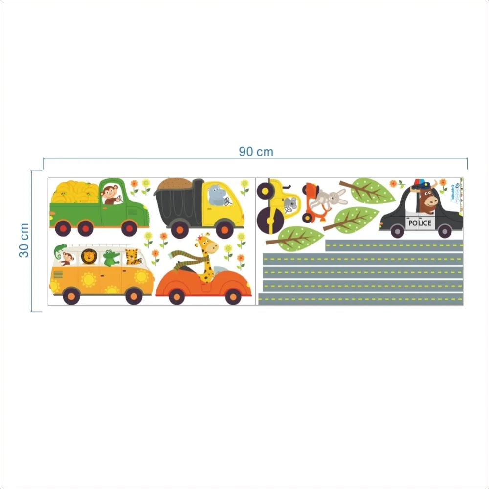Маленький стикер на стены автомобили для детей спальня мультфильм самолет