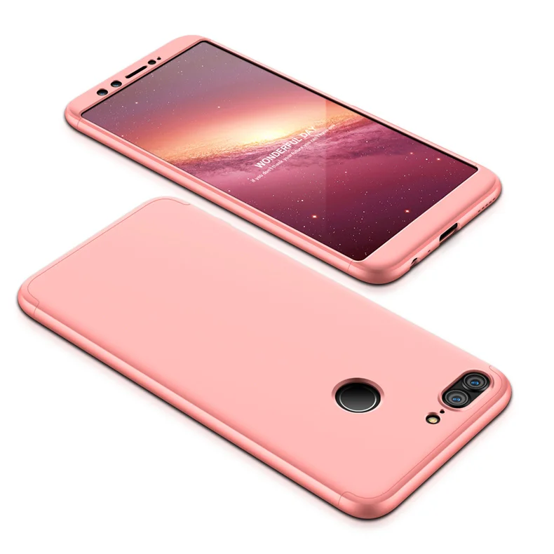 Huawei Honor 9 Lite жесткий чехол 360 градусов Полная Защита задняя крышка ударопрочный чехол для huawei Honor 9 Lite чехол+ стеклянная пленка - Цвет: 5
