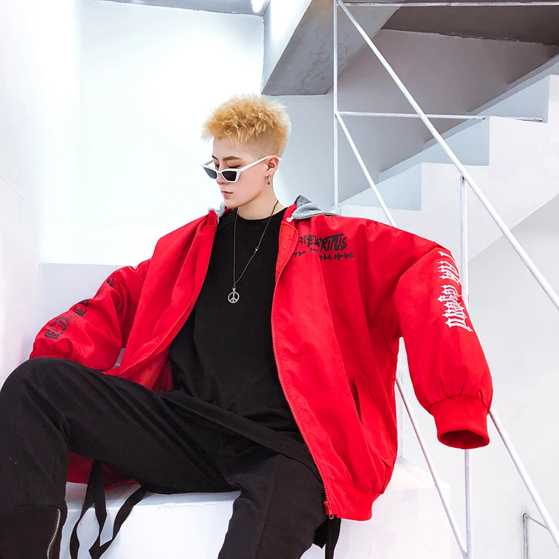 2018 осенняя куртка с капюшоном мужская в стиле хип-хоп принтом х уличная