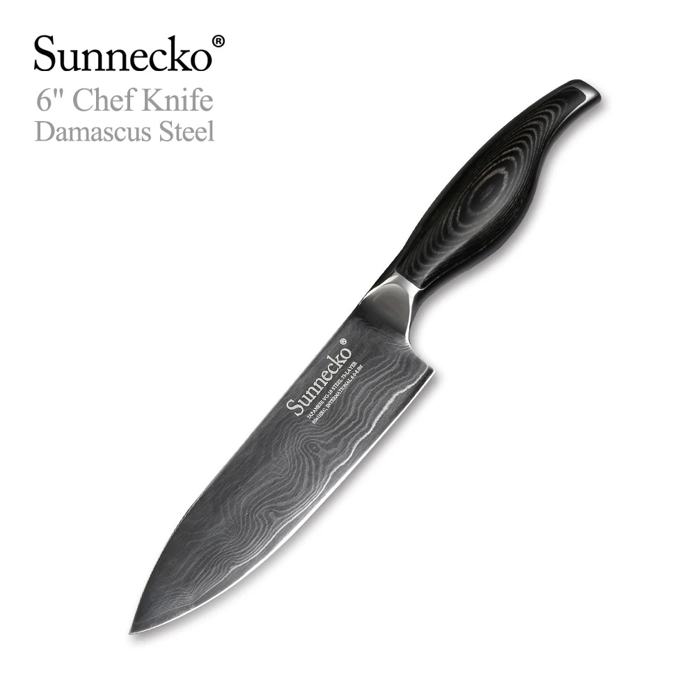 Набор ножей из дамасской стали Sunnecko подарок шеф повару Мясницкий резак хлеб