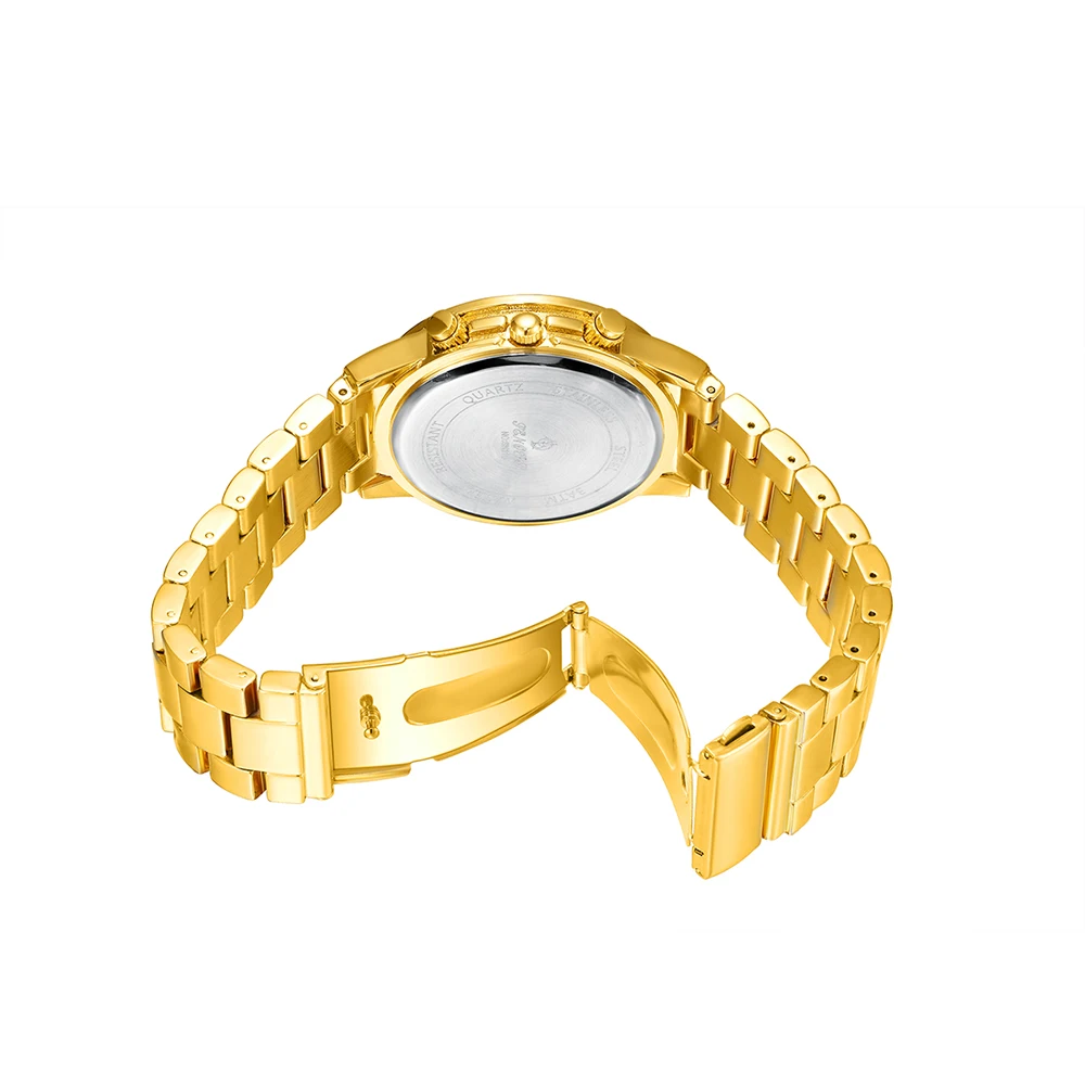 Мужские Водонепроницаемые роскошные золотые часы модные спортивные наручные с