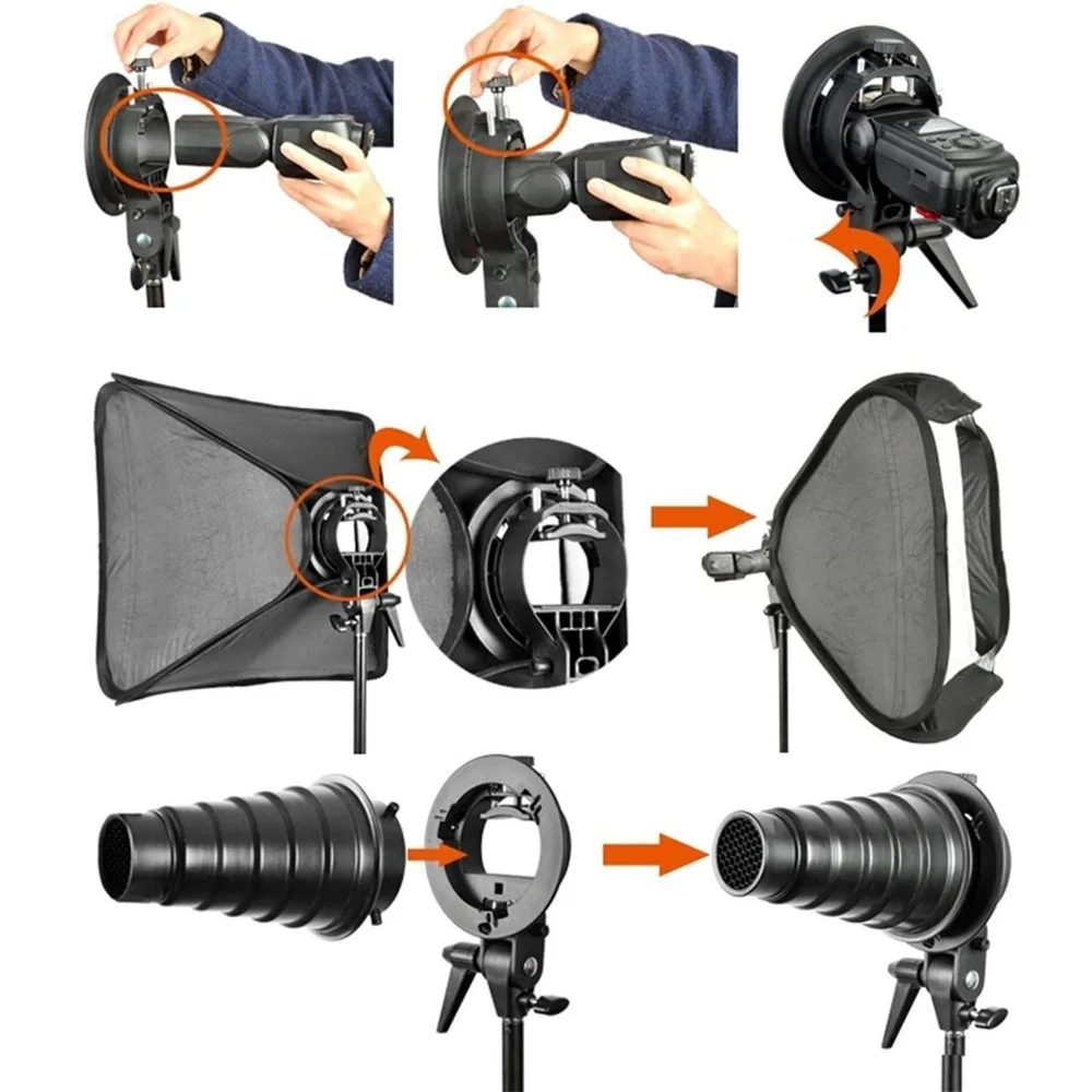Софтбокс Godox 80*80 см складной 80x80 Flash + s образный кронштейн держатель Bowens сумка