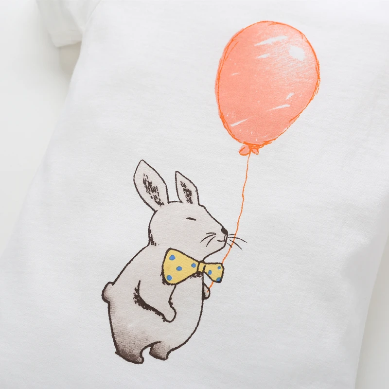 Хлопчатобумажные белые детские Боди Одежда для девочек Лето милый мультфильм