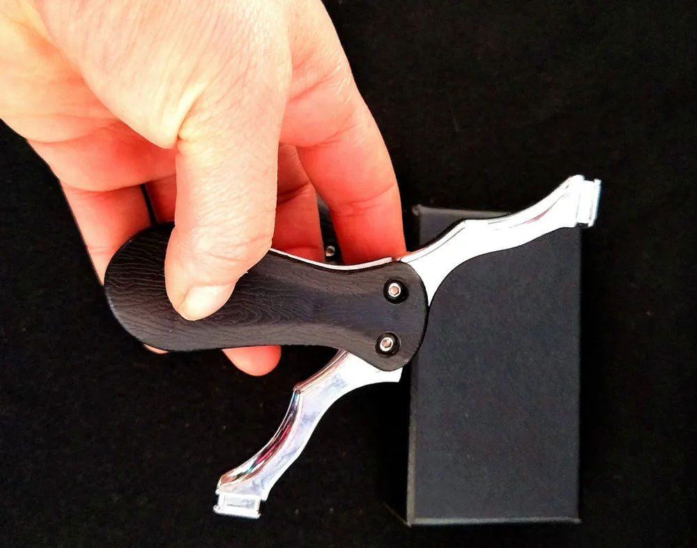 Портативная мини складная рогатка из сплава профессиональная плоской резины с