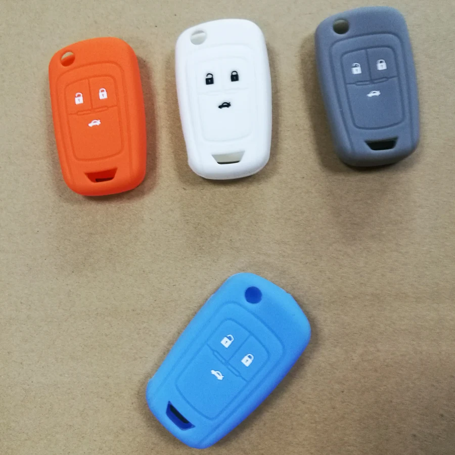 50pcs 13 color Car silicone key case cover For Chevrolet Cruze Aveo Orlando for Opel Buick flip remote 3 button | Автомобили и