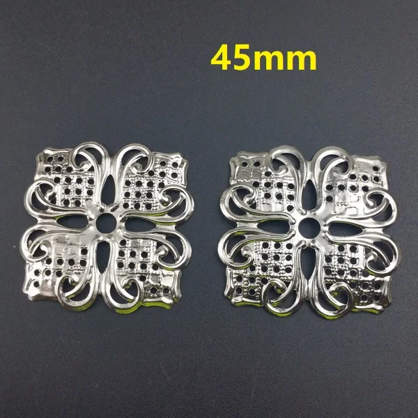 rhodium 45mm 20pcs 20 шт филигранные квадратные соединители металлические поделки подарочные украшения DIY фурнитура - Цвет: rhodium 45mm 20pcs