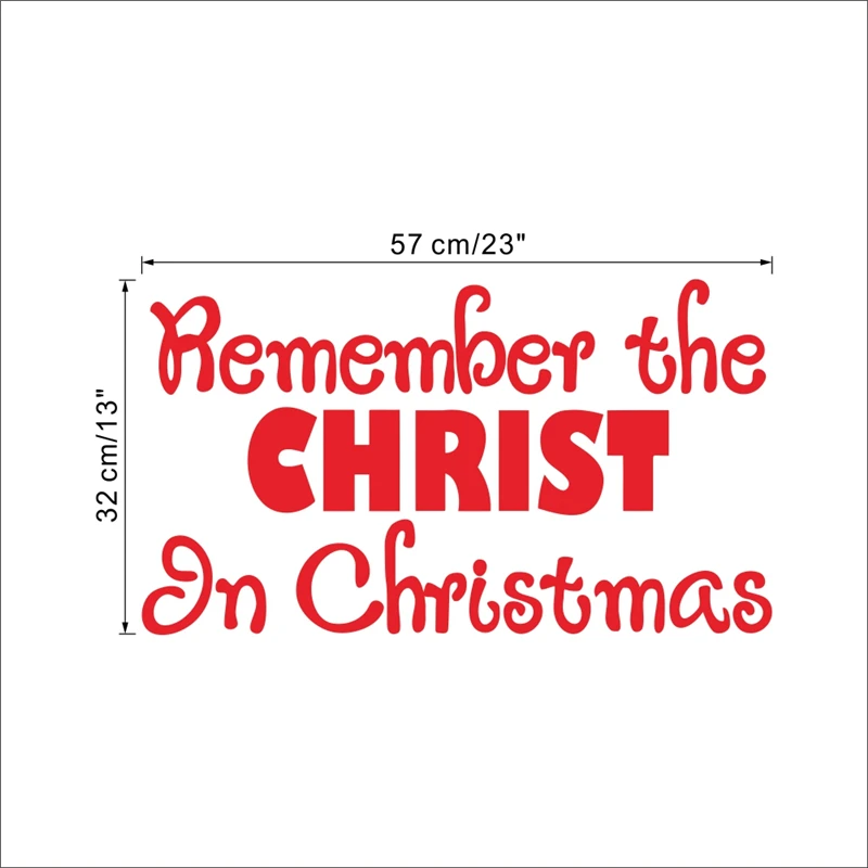 Рождественские наклейки на стену с надписью Remember Christ In Christmas для магазина офиса
