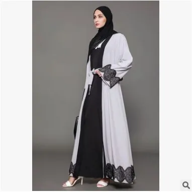 Muslim Ladies Clothing Plus Size Robe Women Arab Abaya Elegant Appliques Cardigan Malaysia Dubai Islamic Maxi HJ368 | Тематическая