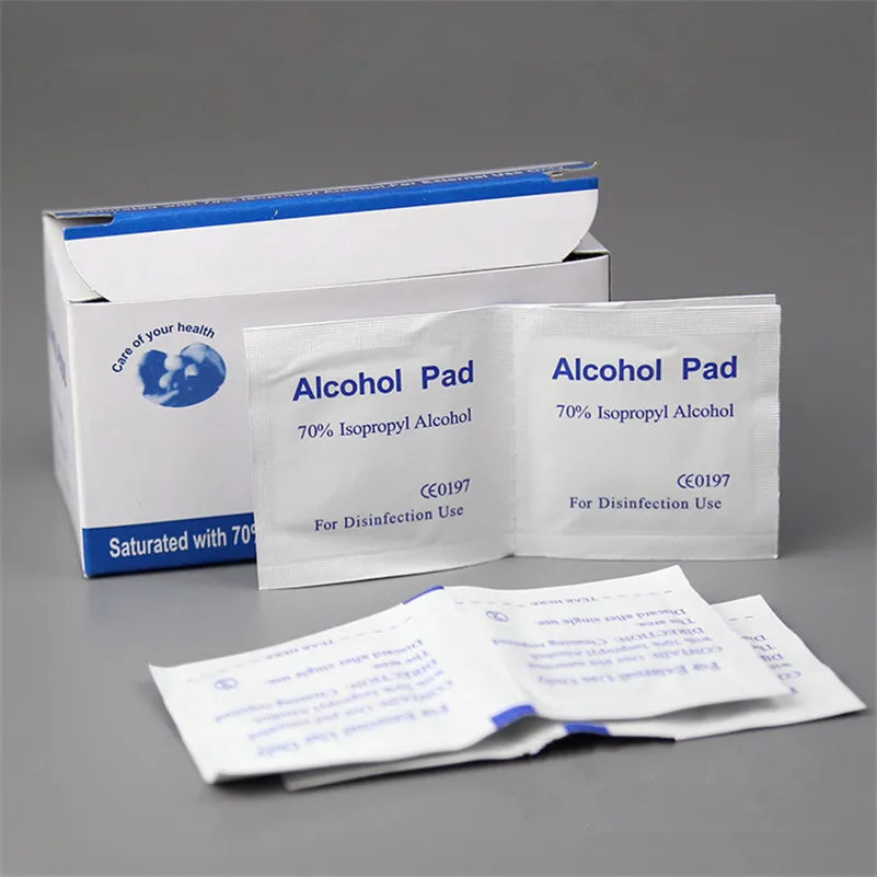 100 ⑤ кор. стерилизованные хирургические спиртовые прокладки портативные