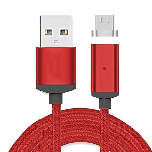 Микро USB зарядное устройство магнитный кабель провод для быстрого заряда адаптер Магнитный кабель для samsung xiaomi Android кабели для мобильных телефонов usb шнур - Цвет: Red