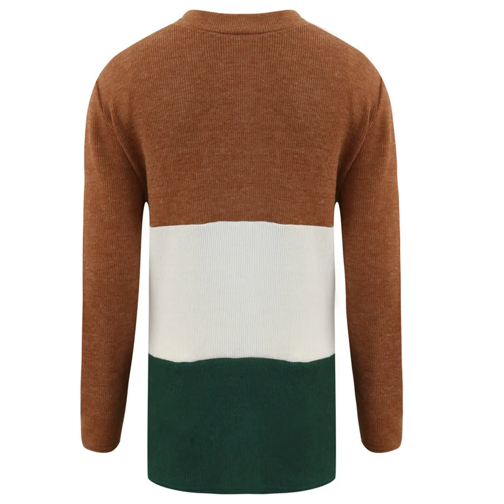 

JAYCOSIN sweater mujer 2019 sweater Womens Basic Casual Striped Long Sleeve Slim fit Jumper O Neck Sweaters female Pullover Tops