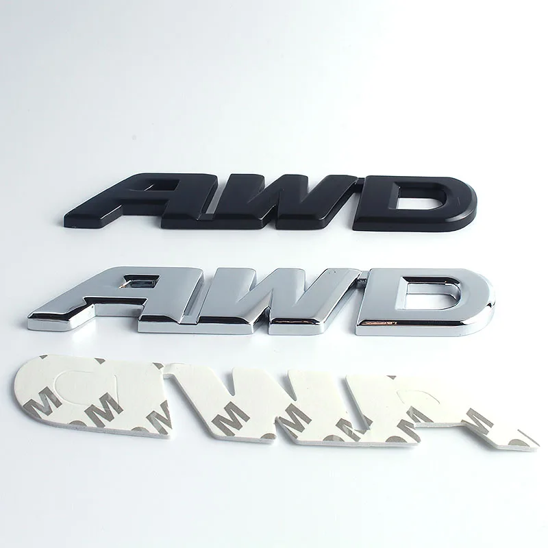 10X 3D автомобильный Стайлинг хромированный металл Стикеры эмблема AWD знак задняя