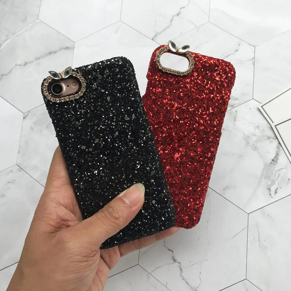 Роскошный блестящий Блестящий жесткий чехол для iPhone X XR XS Max Diamond 6 6s 7 8 Plus задняя