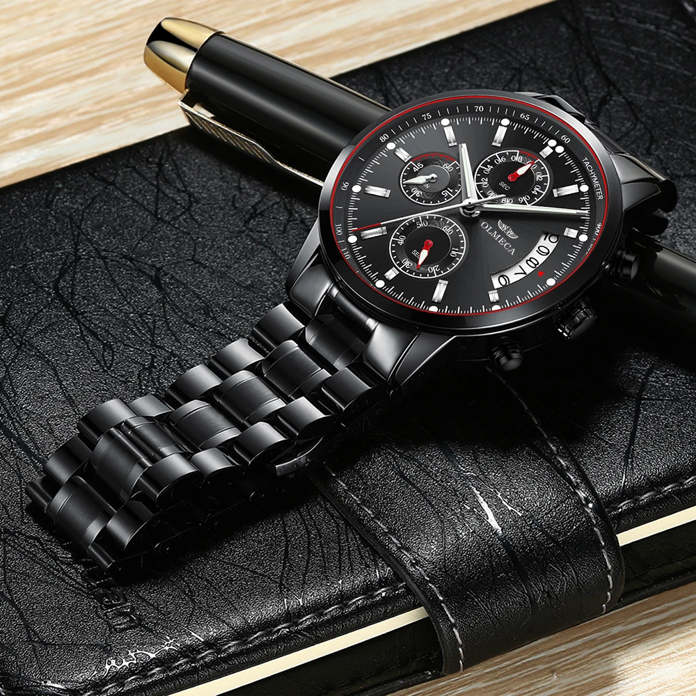 OLMECA Мужские часы Роскошные повседневные мужские Классические наручные с