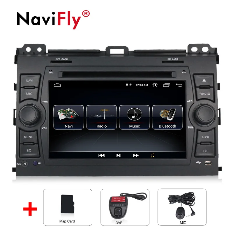 add dvr Navifly Android 8,1 четырехъядерный 2Din автомобильный DVD gps плеер для Toyota Prado 120 Land Cruiser 2002-2009 автомобильный навигационный радио FM BT - Цвет: add dvr