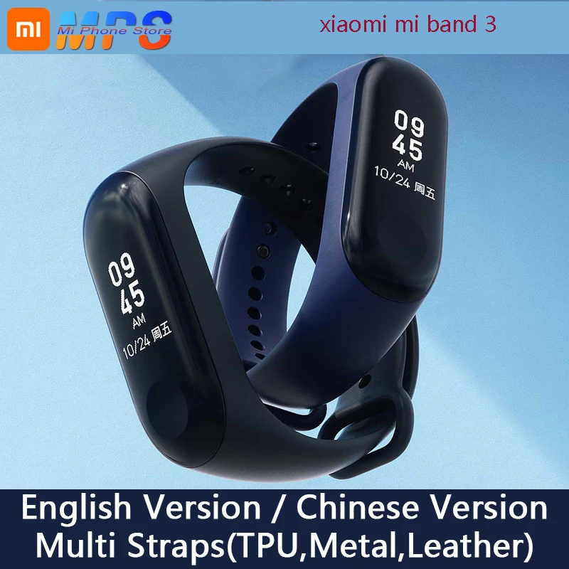 Оригинальный Xiaomi Mi Band 3 умный Браслет многоязычный OLED сенсорный экран фитнес