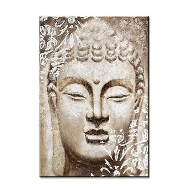 Белая голова Искусство для Будды Настенная живопись Печать на холсте домашнего