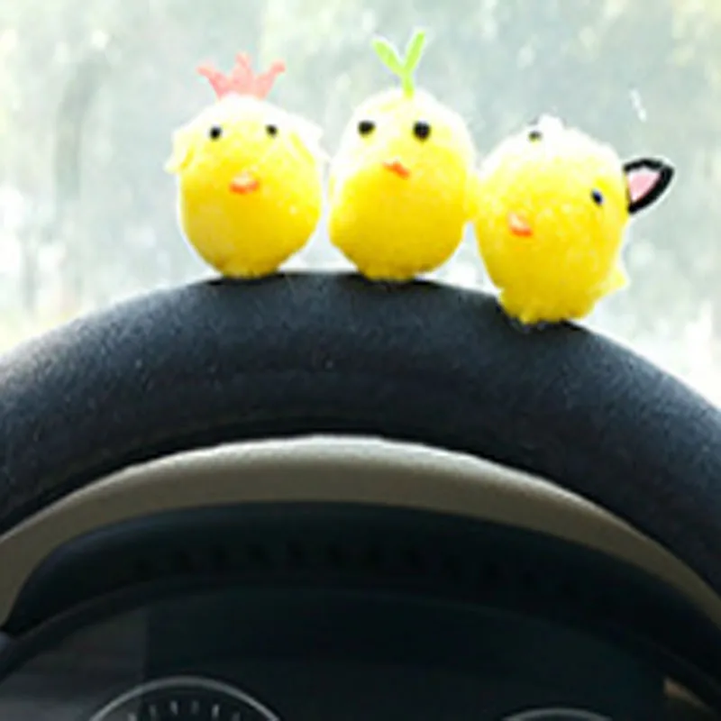 

Furry Chicken Steering Wheel Cover Plush Bear Steering Wheel Cover Plush cartoon steering wheel Cover