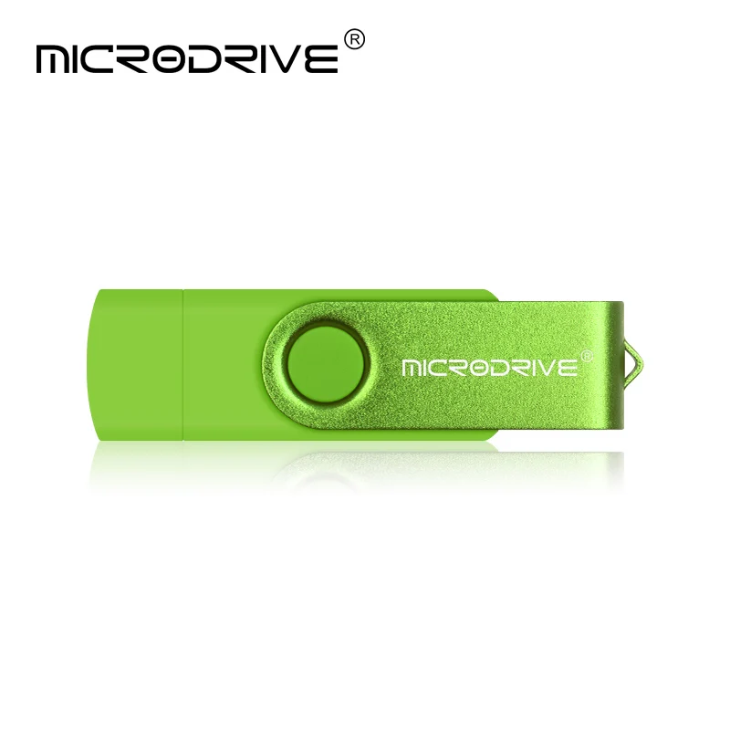 Зеленый USB флеш-накопитель OTG, высокоскоростной USB 2,0, флеш-накопитель 128 ГБ, 64 ГБ, 32 ГБ, 16 ГБ, 8 ГБ, внешний накопитель, двойное использование, микро USB флешка, флеш-накопитель - Цвет: Зеленый