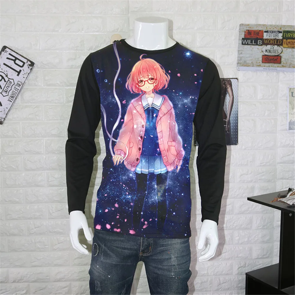 Косплей японское аниме Kyoukai No Kanata Mirai Kuriyama футболки косплей футболка с принтом