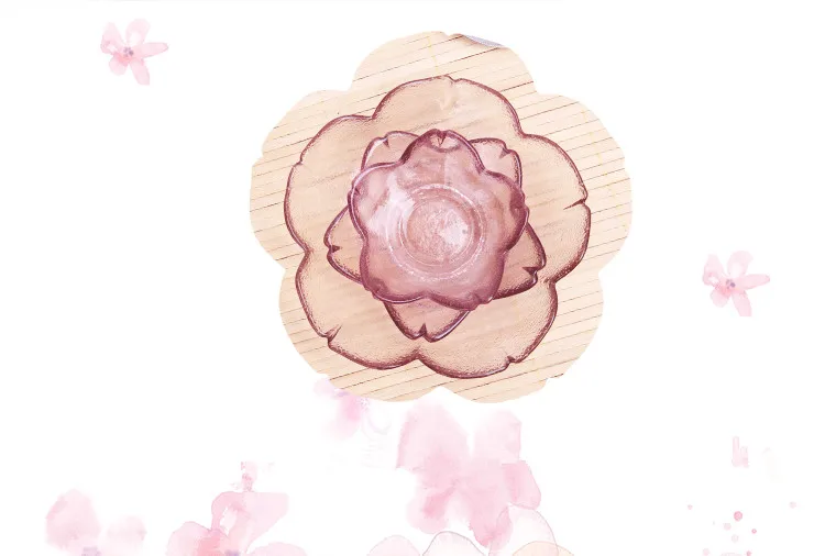 1 шт. креативная стеклянная чаша с цветком Розовая прозрачная вишни йогурт