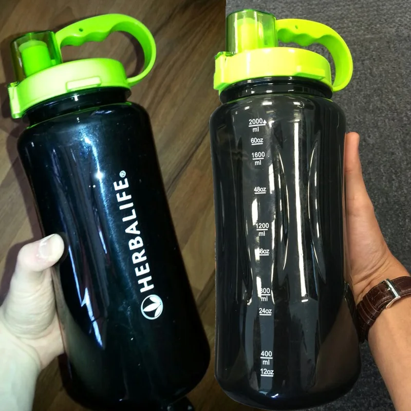 1000 мл 2000 2 л черная бутылка для воды модная портативная питательного пространства