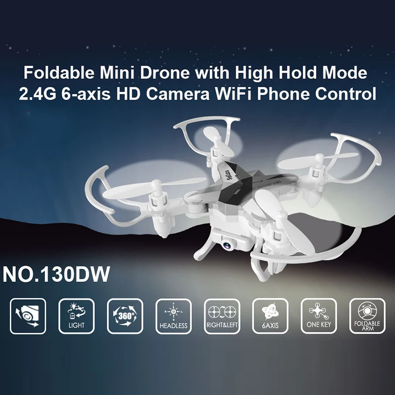 SBEGO 130DW Мини Drone С Камерой HD WIFI FPV Вертолет quadcopter раза портативный 4ch 6 оси гироскопа