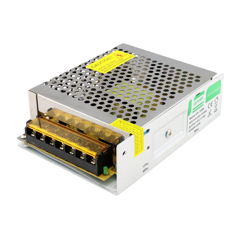 12 V 10A 120 W импульсный источник питания, 12 V 120 Вт адаптер питания 12 V трансформер для светодиодной полосы - Цвет: 130x98x40mm